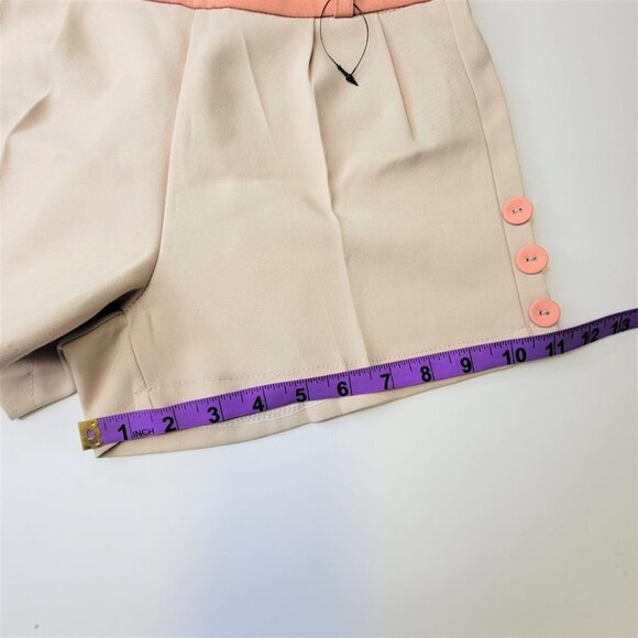 LADIES Beige Two Tone Dress Shorts Size S or Size M - Picture 12 of 14